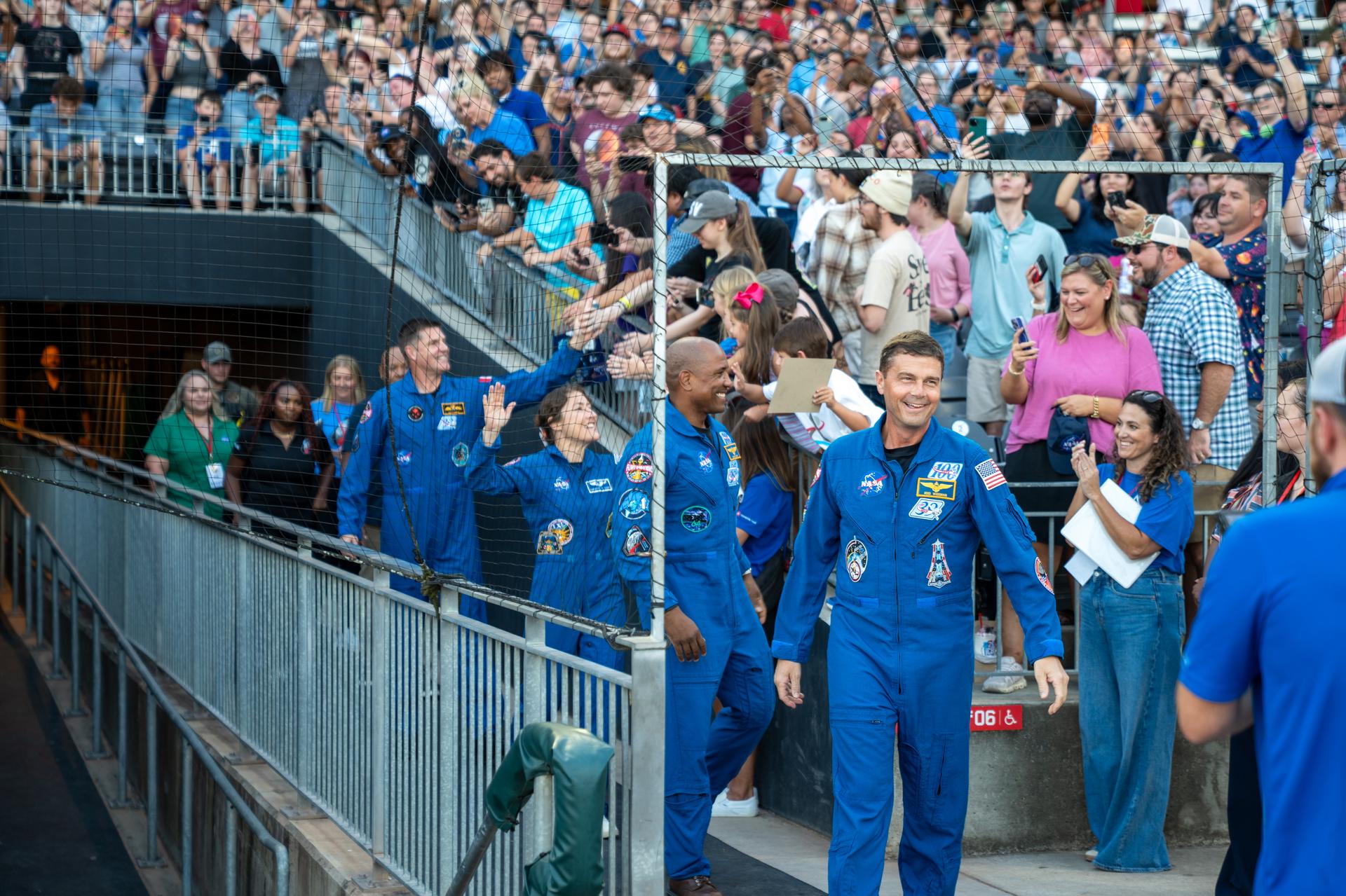 The crew of NASA’s Artemis II mission – NASA astronauts Reid Wiseman, Victor Glover, and Christina Koch, and CSA (Canadian Space Agency) astronaut Jeremy Hansen –visited Huntsville, Alabama, Monday, Aug. 31, where they joined thousands of attendees for a special public event celebrating their historic mission. Held at Toyota Field in Madison, Alabama, the event gave the crew an opportunity to share firsthand experiences from their journey, reflect on their time in space, and connect with the community through an engaging question-and-answer session.
